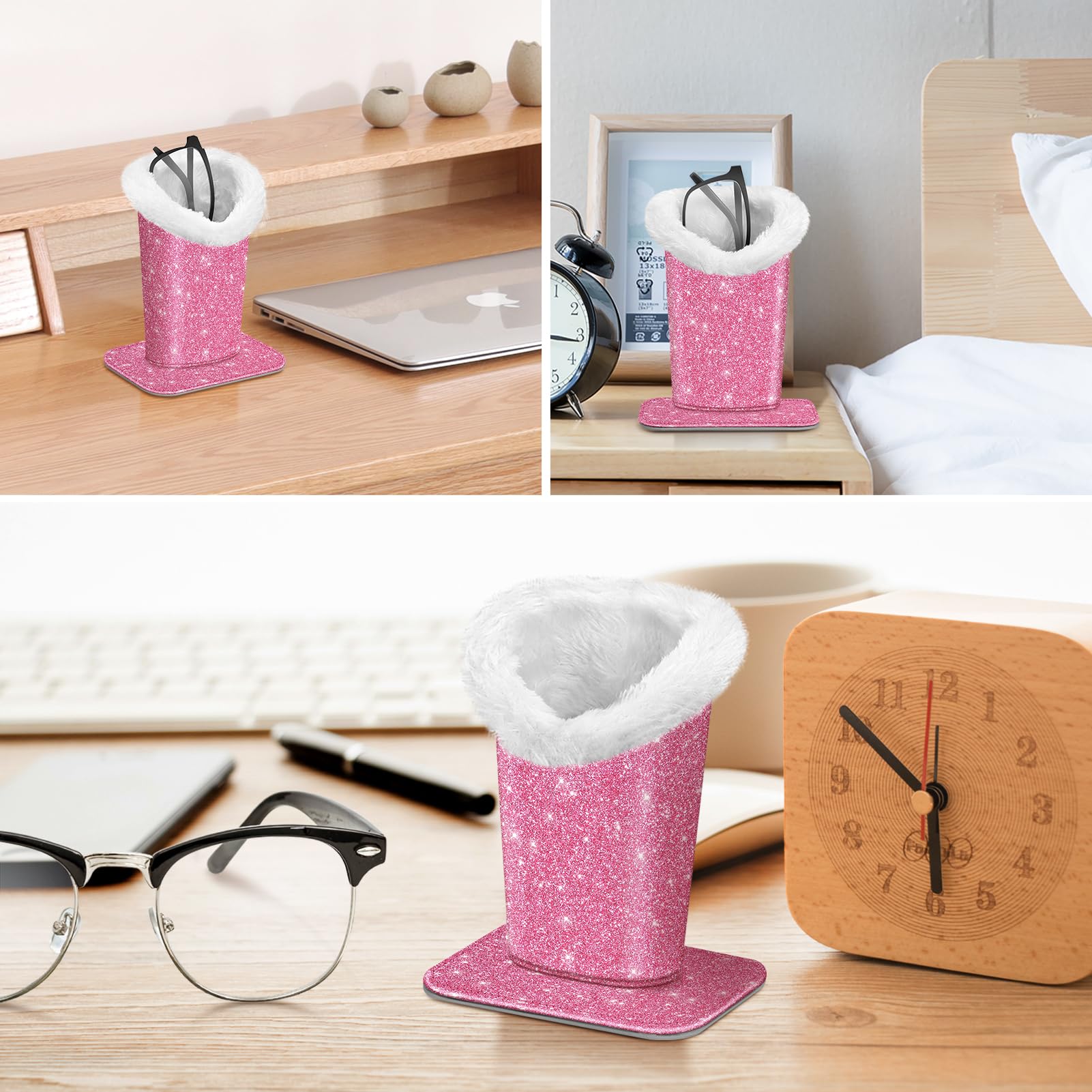 Foto 6 pulgar | Soporte Para Anteojos Fintie Con Forro De Felpa, Antiarañazos, Rosa - Venta Internacional.