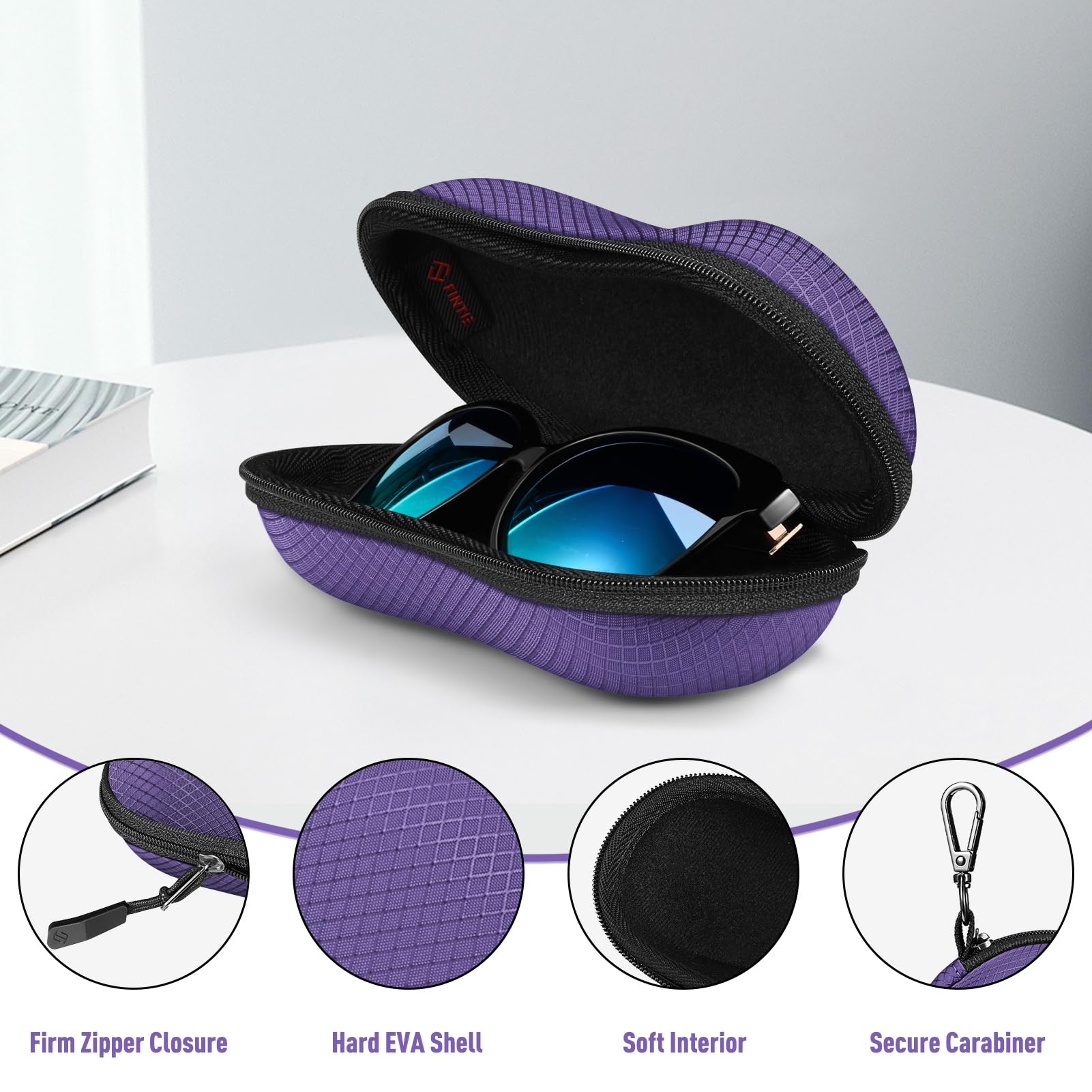 Foto 2 | Funda Para Gafas De Sol Fintie Hard Eva Shell A Prueba De Golpes, Violeta - Venta Internacional.