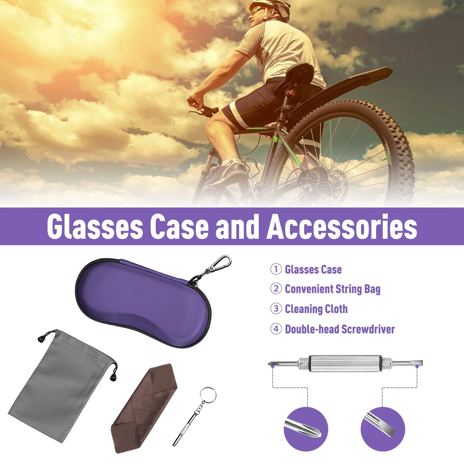 Foto 8 pulgar | Funda Para Gafas De Sol Fintie Hard Eva Shell A Prueba De Golpes, Violeta - Venta Internacional.