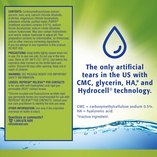 Foto 7 | Eye Drops Refresh Relieva Para Lentes De Contacto Lubricante Estéril De 8 Ml - Venta Internacional.