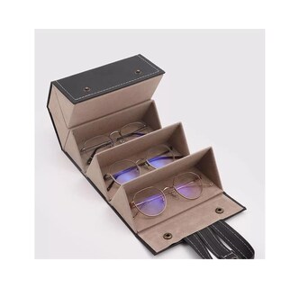 Foto 2 | Organizador De Lentes De Piel Para Múltiples Lentes, Negro