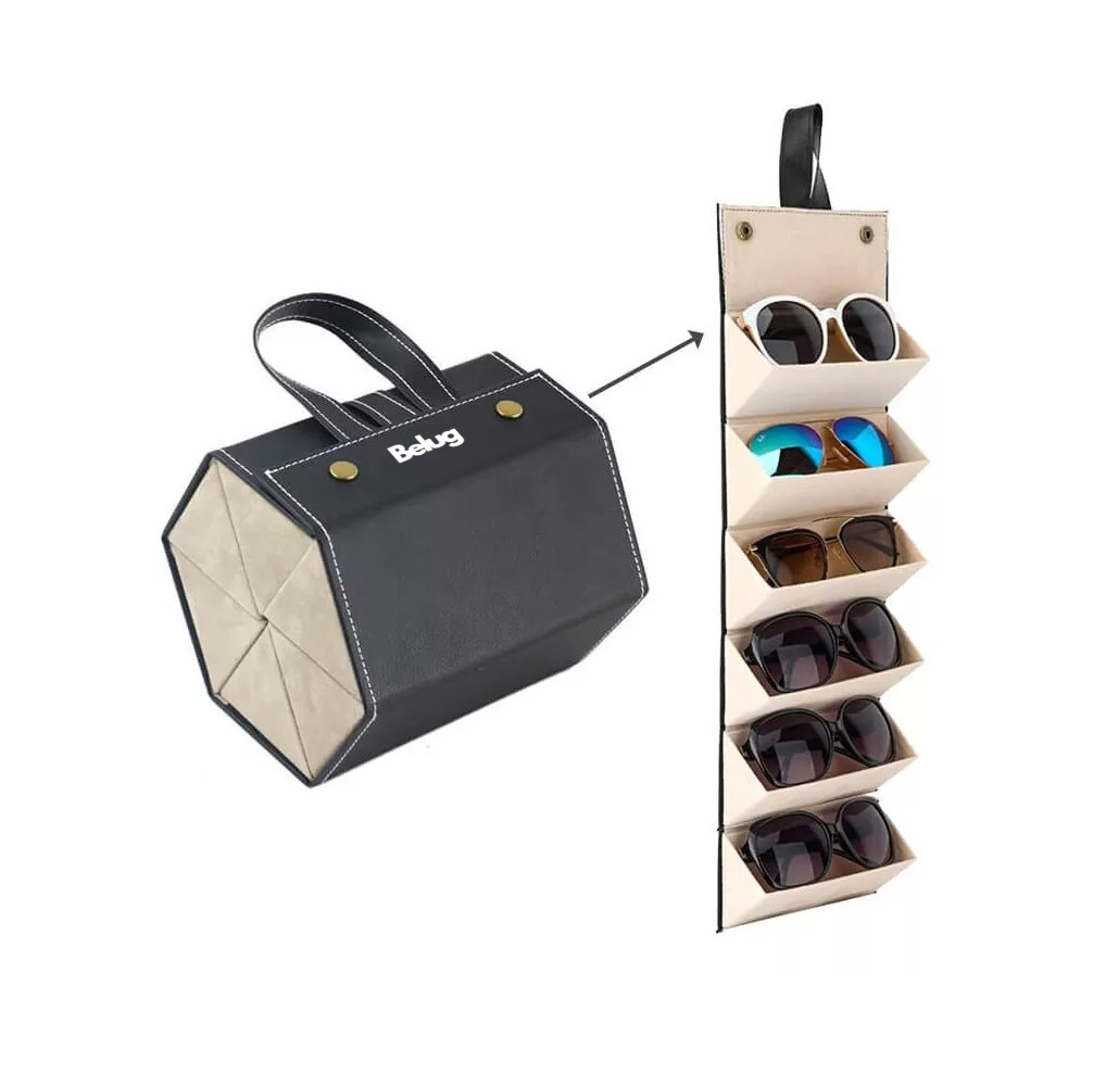 Foto 5 pulgar | Organizador De Lentes De Piel Para Múltiples Lentes, Belug Negro