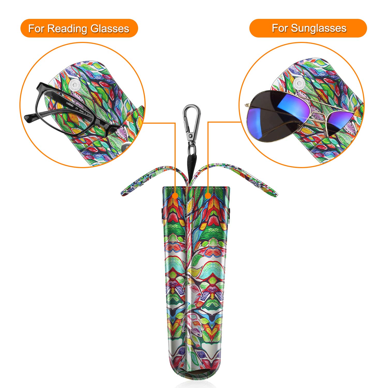 Foto 5 pulgar | Funda Doble para Gafas Fintie Multicolor Portable de Piel Vegana - Venta Internacional