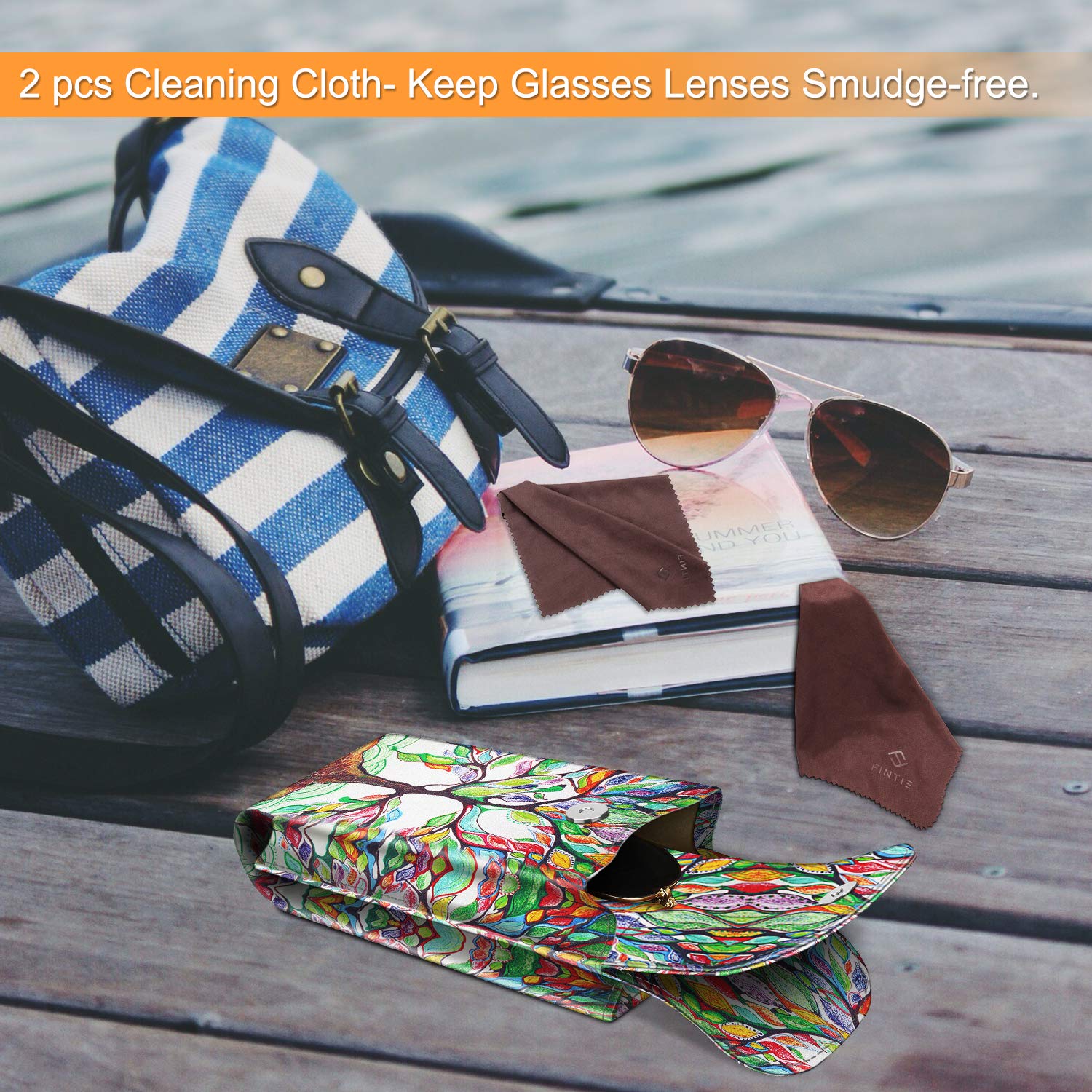 Foto 7 | Funda Doble para Gafas Fintie Multicolor Portable de Piel Vegana - Venta Internacional