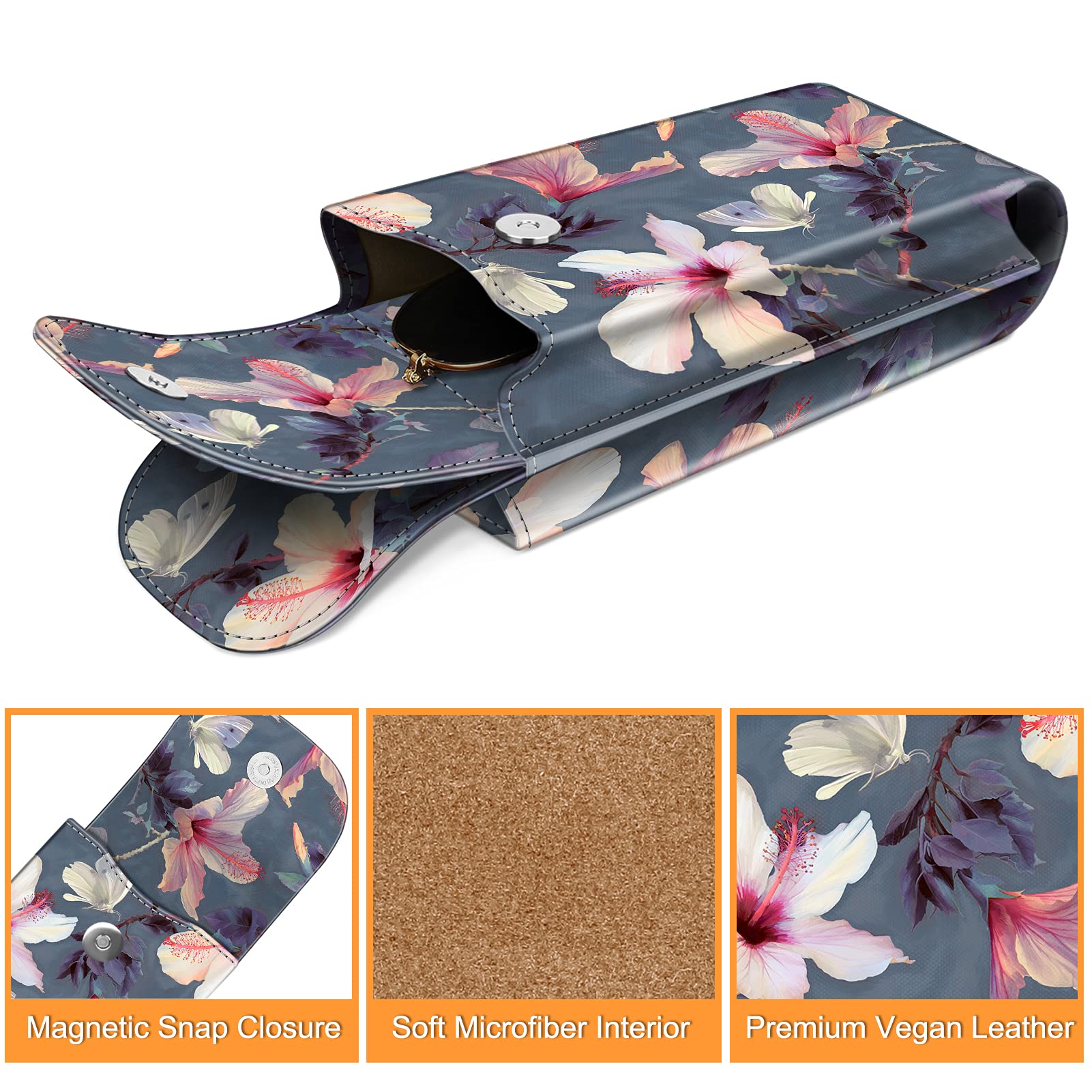 Foto 4 pulgar | Funda Doble para Gafas Fintie con Mosquetón Piel Vegana - Venta Internacional