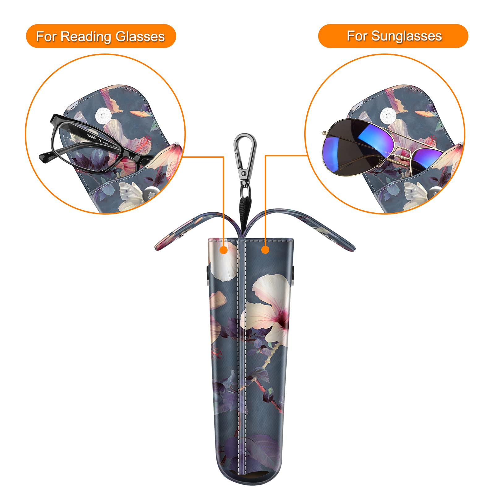 Foto 5 pulgar | Funda Doble para Gafas Fintie con Mosquetón Piel Vegana - Venta Internacional
