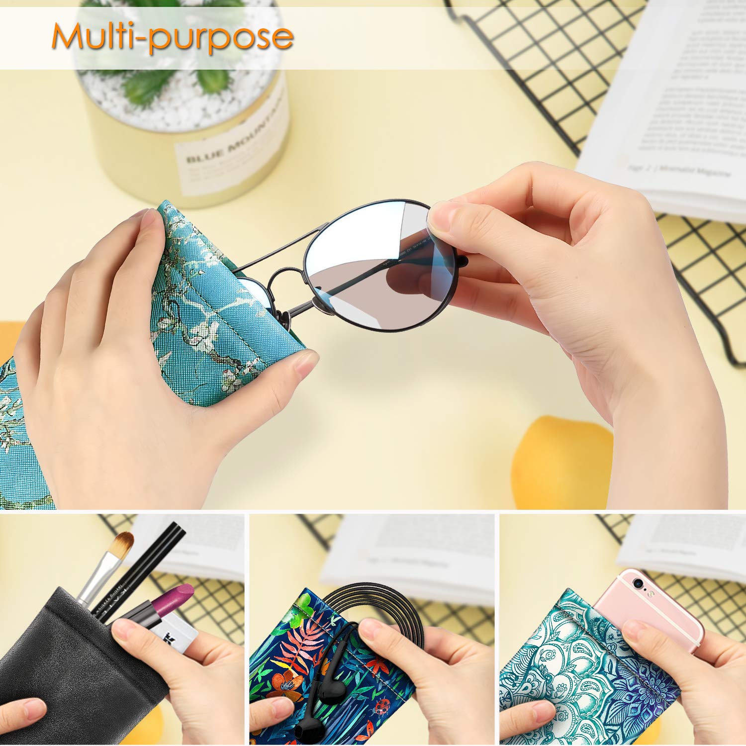 Foto 5 pulgar | Funda para Gafas Fintie Multicolor de Piel Vegana - Venta Internacional