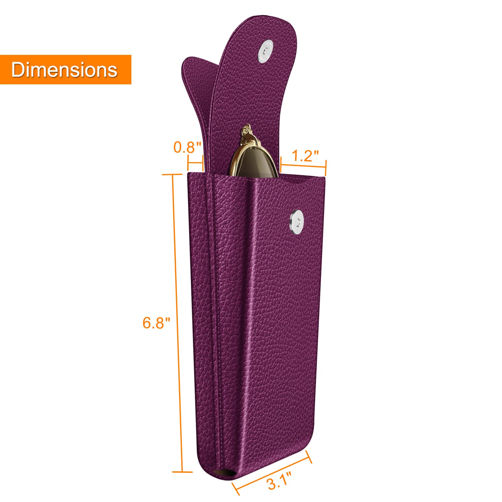 Foto 3 pulgar | Funda Doble para Gafas Fintie Morada Piel Vegana con Gancho - Venta Internacional