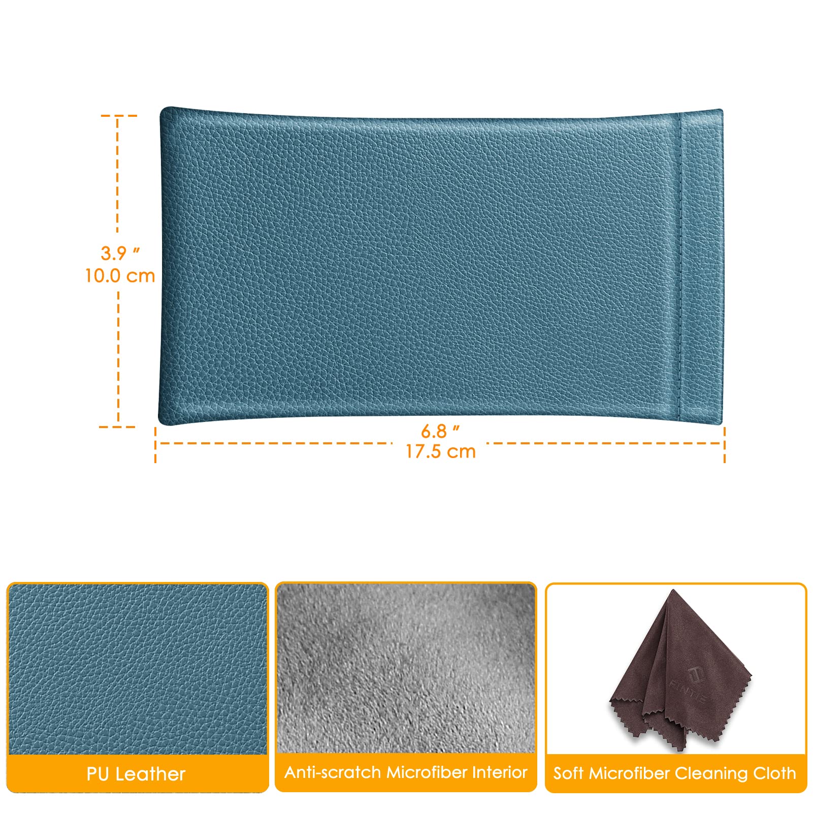 Foto 3 pulgar | Funda para Gafas Fintie Ocean Blue de Piel Vegana con Tela - Venta Internacional