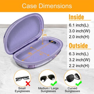 Foto 2 | Funda para Gafas de Sol Fintie Hard Shell a Prueba de Golpes con Mosquetón Lila - Venta Internacional