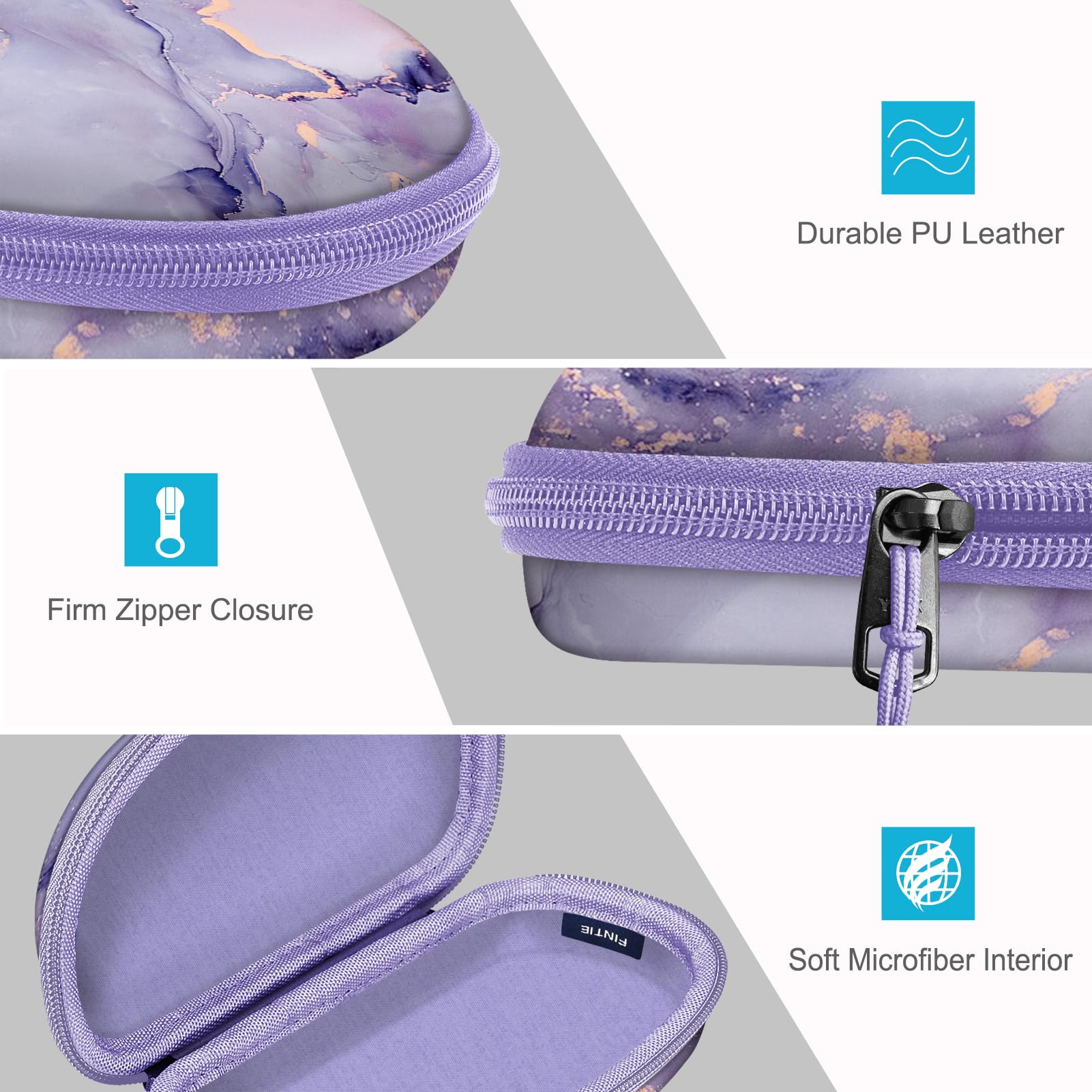 Foto 4 pulgar | Funda para Gafas de Sol Fintie Hard Shell a Prueba de Golpes con Mosquetón Lila - Venta Internacional