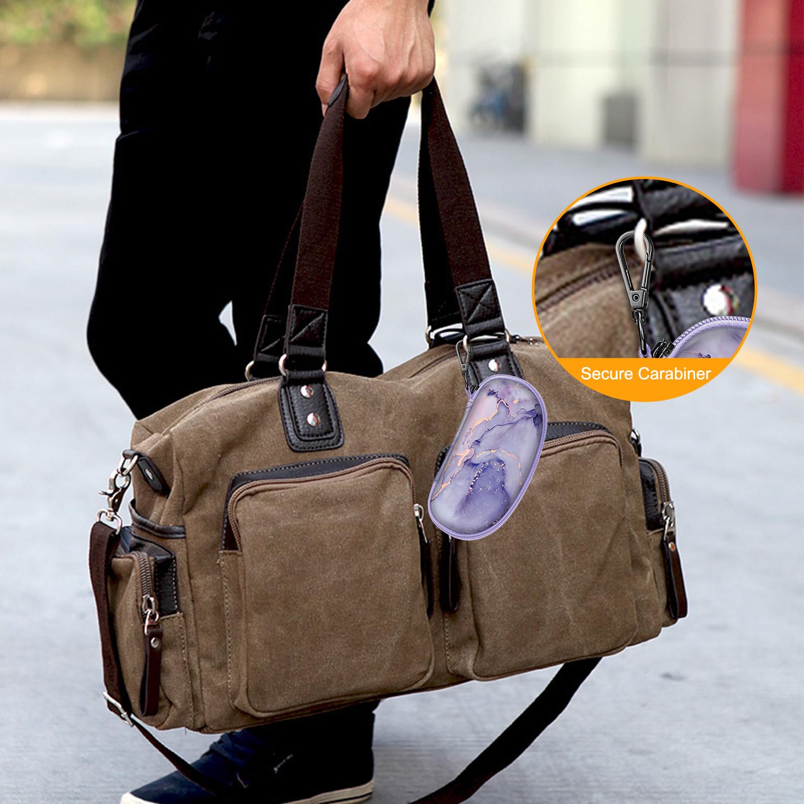 Foto 6 pulgar | Funda para Gafas de Sol Fintie Hard Shell a Prueba de Golpes con Mosquetón Lila - Venta Internacional