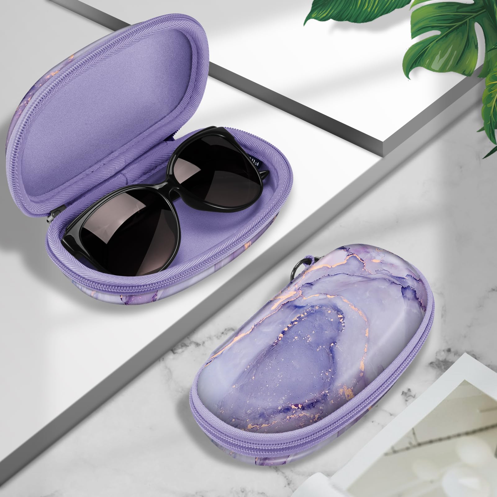 Foto 8 pulgar | Funda para Gafas de Sol Fintie Hard Shell a Prueba de Golpes con Mosquetón Lila - Venta Internacional