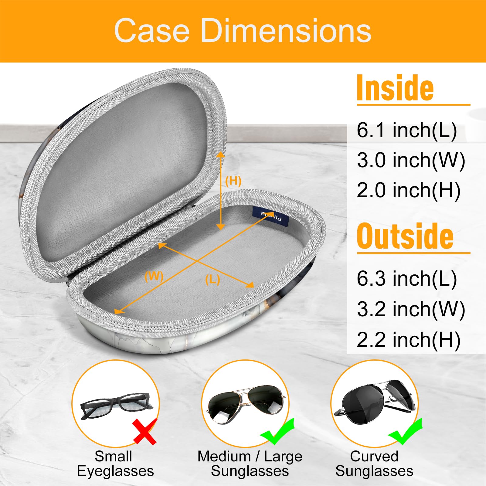 Foto 3 pulgar | Funda para Gafas de Sol Fintie Hard Shell a Prueba de Golpes con Mosquetón - Venta Internacional