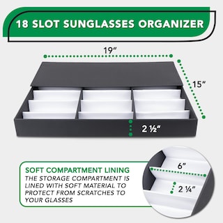 Foto 2 | Caja Organizadora Para Gafas De Sol Prosource Con 18 Ranuras Y Cierre A Presión - Venta Internacional.