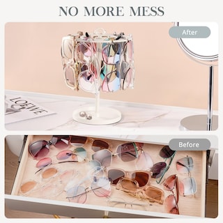 Foto 4 | Organizador De Gafas Procase Con Soporte Para Gafas 15 Pares Color Blanco - Venta Internacional.