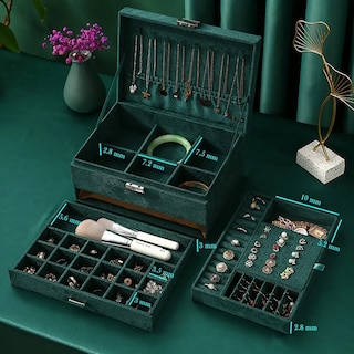 Foto 3 | Caja de Joyería Retro Malubero Multifuncional color Verde