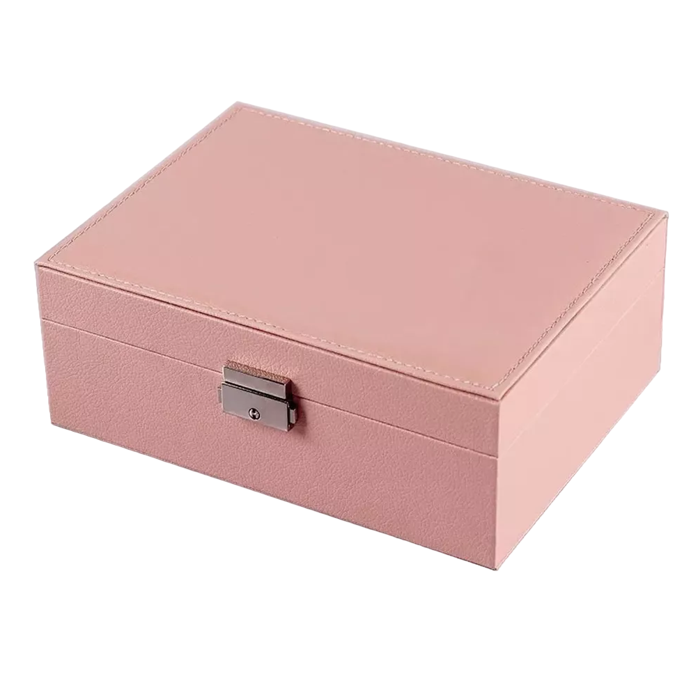 Caja de Almacenamiento de Gran Capacidad Rosa para Joyas