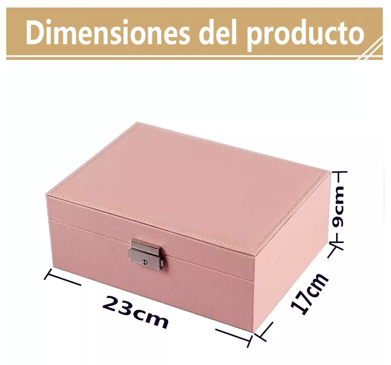 Foto 3 pulgar | Caja de Almacenamiento de Gran Capacidad Rosa para Joyas