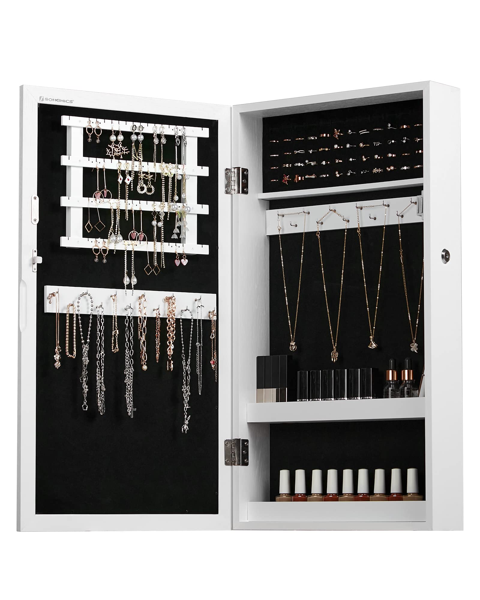Foto 8 | Armario Con Cerradura Songmics Para Joyas Y Espejo, Color Blanco