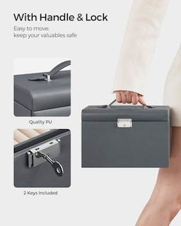 Foto 6 | Joyero Songmics De 3 Capas Con 2 Cajones Y Funda De Viaje Bl