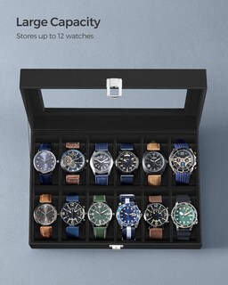 Foto 2 | Caja para 12 Relojes Songmics Piel Sintética