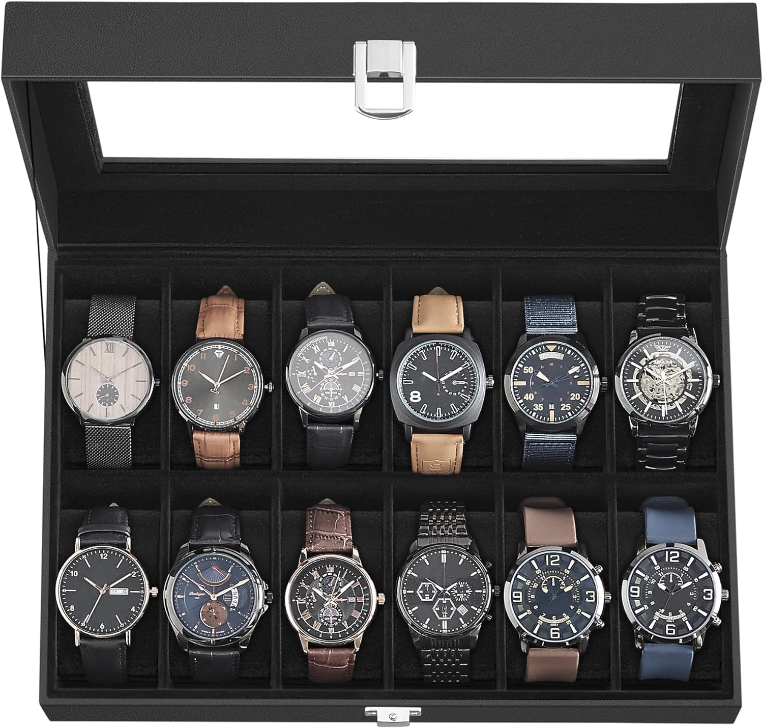Foto 4 pulgar | Caja para 12 Relojes Songmics Piel Sintética