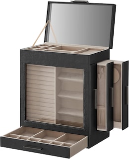 Foto 2 | Joyero Songmics de 5 Niveles Con Ventana De Cristal Y Cajones Laterales