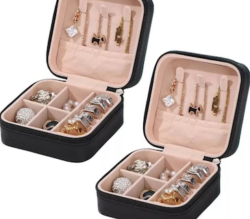 Foto 1 | 2pzs Joyero Alhajero-caja De Almacenamiento De Joyas Xtellar Color Negro