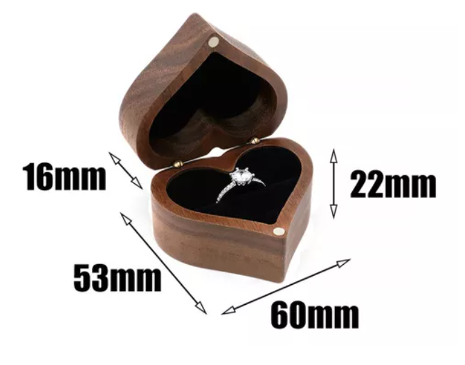 Foto 3 pulgar | Caja Xtellar Corazón Para Anillos De Boda O Compromiso Color Marrón