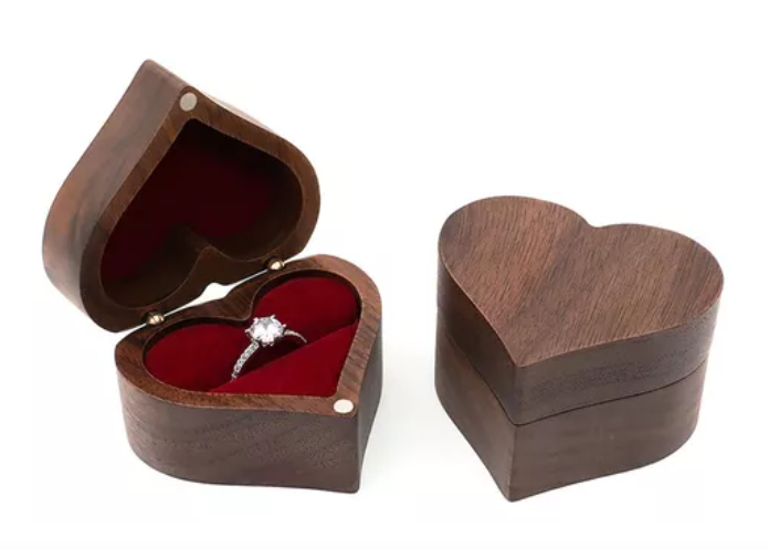 Foto 2 pulgar | Caja Xtellar De Corazón Para Anillos De Boda O Compromiso Color Rojo