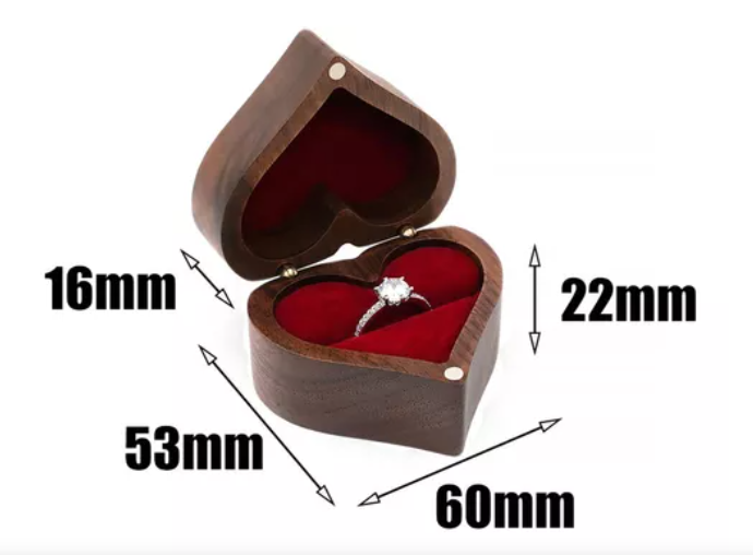 Foto 3 pulgar | Caja Xtellar De Corazón Para Anillos De Boda O Compromiso Color Rojo
