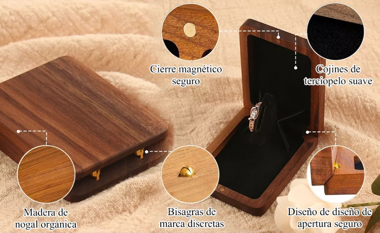 Foto 4 pulgar | Caja Giratoria Xtellar Para Anillos De Compromiso O Matrimonio Color Negro