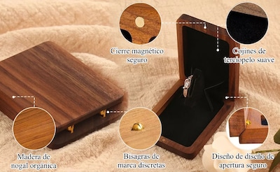 Foto 3 | Caja Giratoria Xtellar Para Anillos De Compromiso O Matrimonio Color Negro