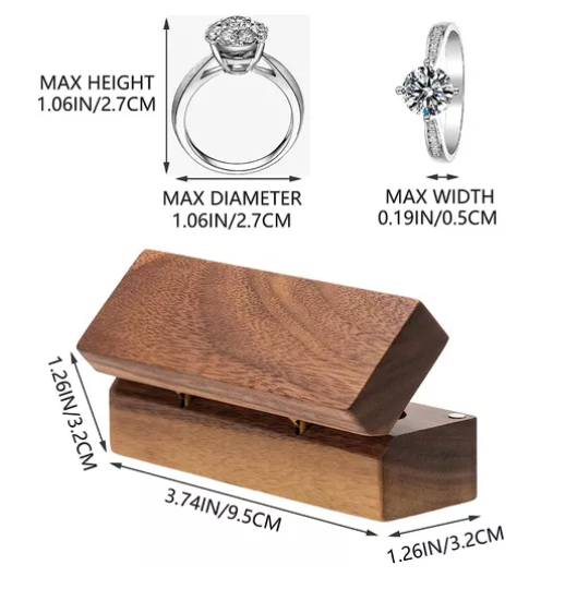 Foto 3 pulgar | Caja Xtellar para Dos Anillos de Boda o Compromiso Marrón con Interior Blanco