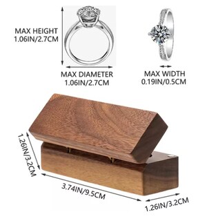 Foto 2 | Caja Xtellar para Dos Anillos de Boda o Compromiso Marrón con Interior Blanco