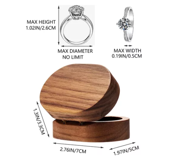 Foto 3 pulgar | Caja Xtellar para Anillos de Boda o Compromiso Marrón con Interior Blanco