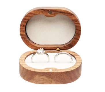 Foto 3 | Caja Xtellar para Anillos de Boda o Compromiso Marrón con Interior Blanco