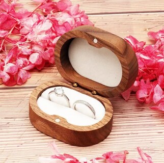 Foto 4 | Caja Xtellar para Anillos de Boda o Compromiso Marrón con Interior Blanco