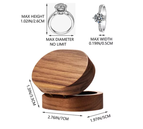 Foto 3 pulgar | Caja Xtellar para Anillos de Boda o Compromiso Marrón con Interior Negro