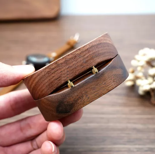 Foto 4 | Caja Xtellar para Anillos de Boda o Compromiso Marrón con Interior Negro