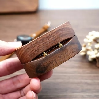 Foto 4 | Caja Xtellar para Anillos de Boda o Compromiso Marrón con Interior Negro