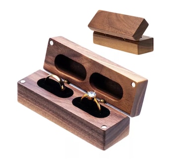 Foto 1 | Caja Xtellar para Dos Anillos de Boda o Compromiso Marrón con Interior Negro
