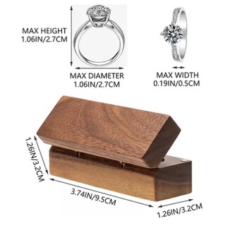 Foto 2 | Caja Xtellar para Dos Anillos de Boda o Compromiso Marrón con Interior Negro