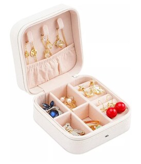 Foto 3 | Mini Joyero De Caja Portátil Organizador Color Blanco