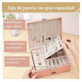 Foto 4 | Caja De Almacenamiento Lab.g Con Una Gran Capacidad Joyas Rosa