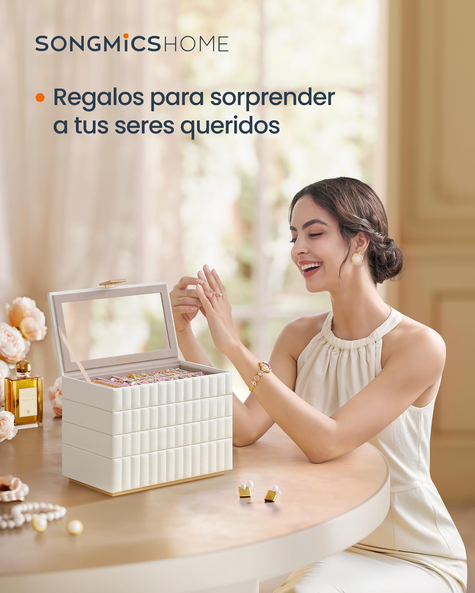 Foto 3 pulgar | Joyero Songmics 4 Capas Blanca