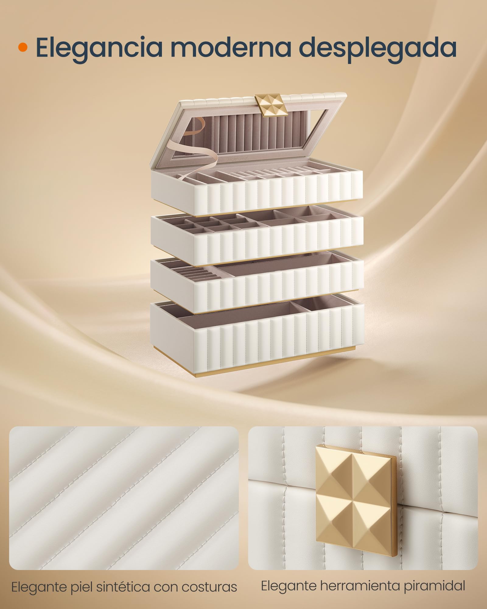 Foto 3 | Joyero Songmics 4 Capas Blanca