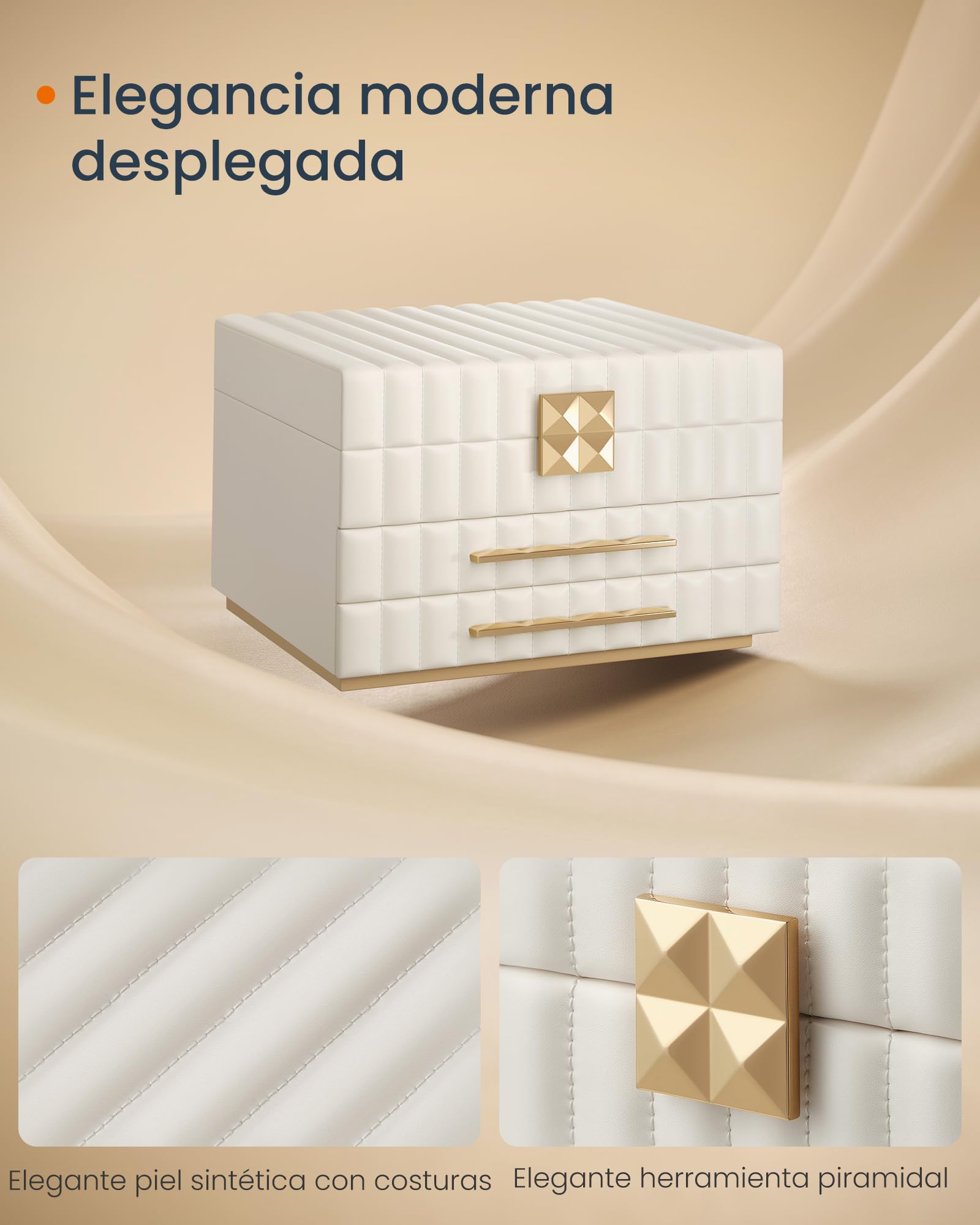 Foto 4 pulgar | Joyero Songmics de 3 Capas Blanco