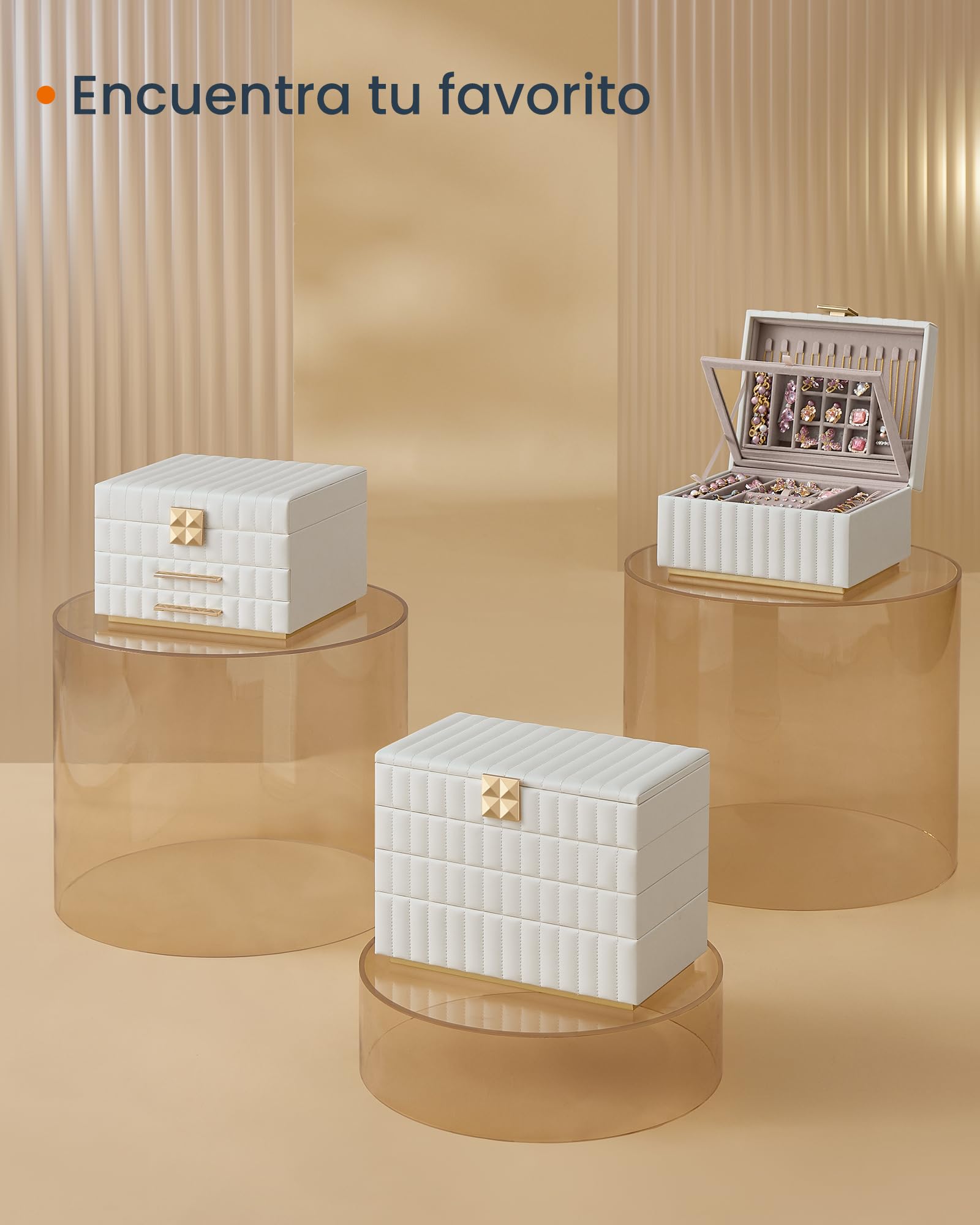 Foto 6 | Joyero Songmics de 3 Capas Blanco